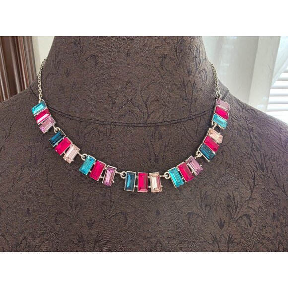 Colorful Gemstone Necklace With Adjustable Chain - Picture 2 of 6